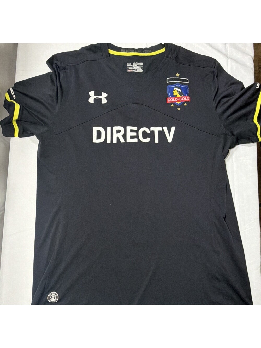Under Armour Colo-Colo DIRECTV Soccer Jersey Black Yellow Trim 2XL